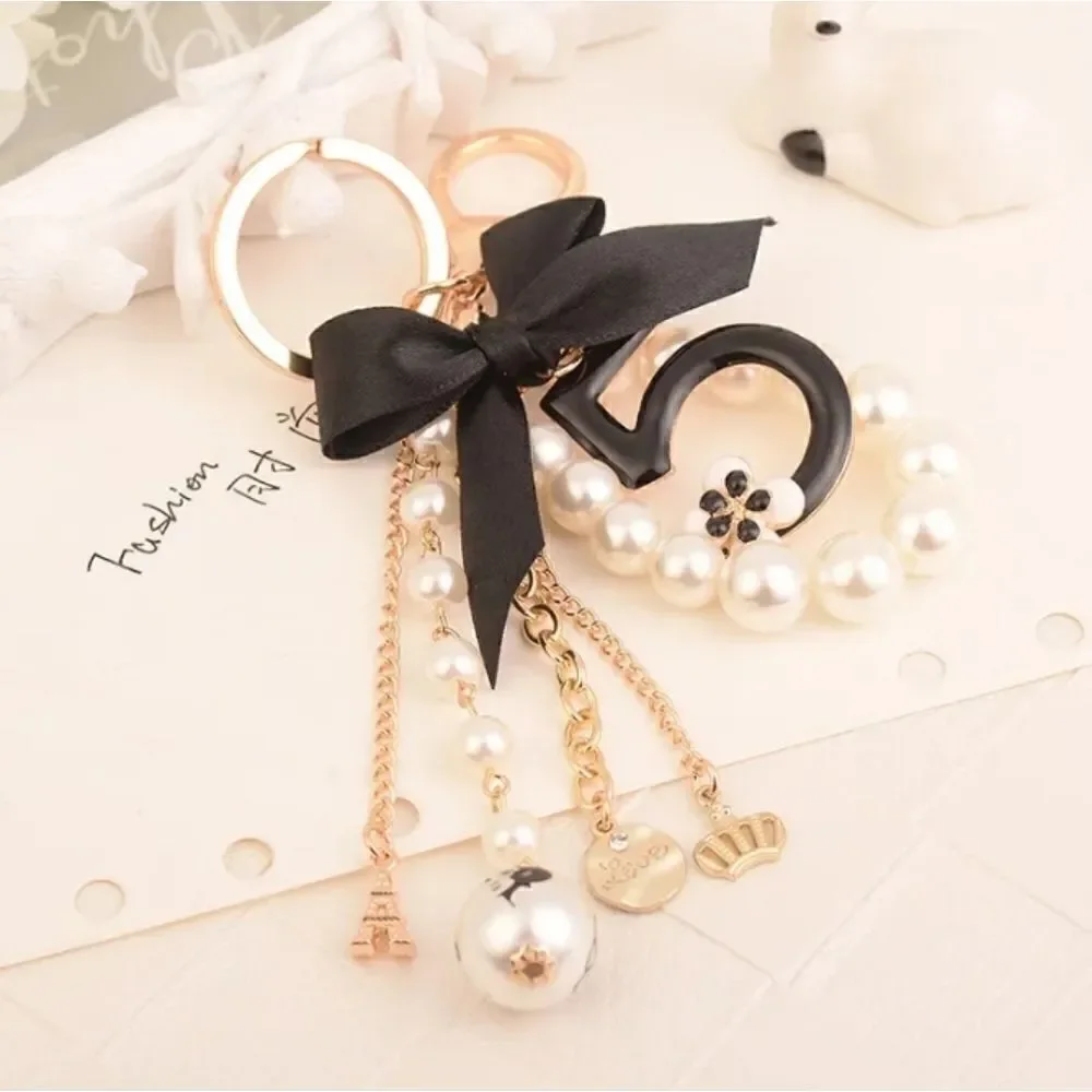 Luxurious No.5 CoCo Pearl Keychain Bag Charm